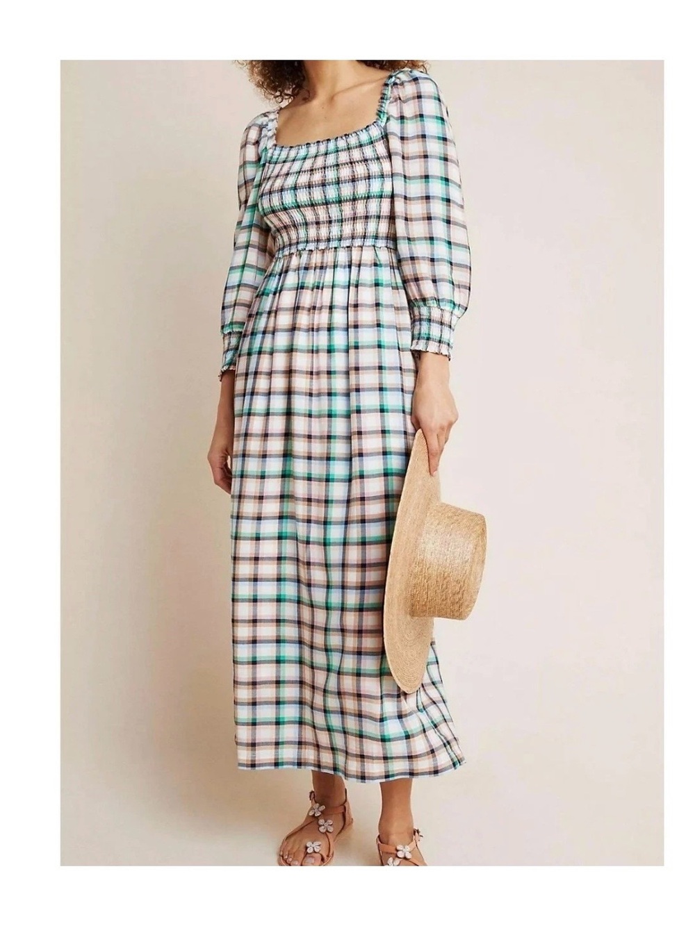 NWT Maeve Cerie Smocked Maxi/Midi Dress from Anthropologie